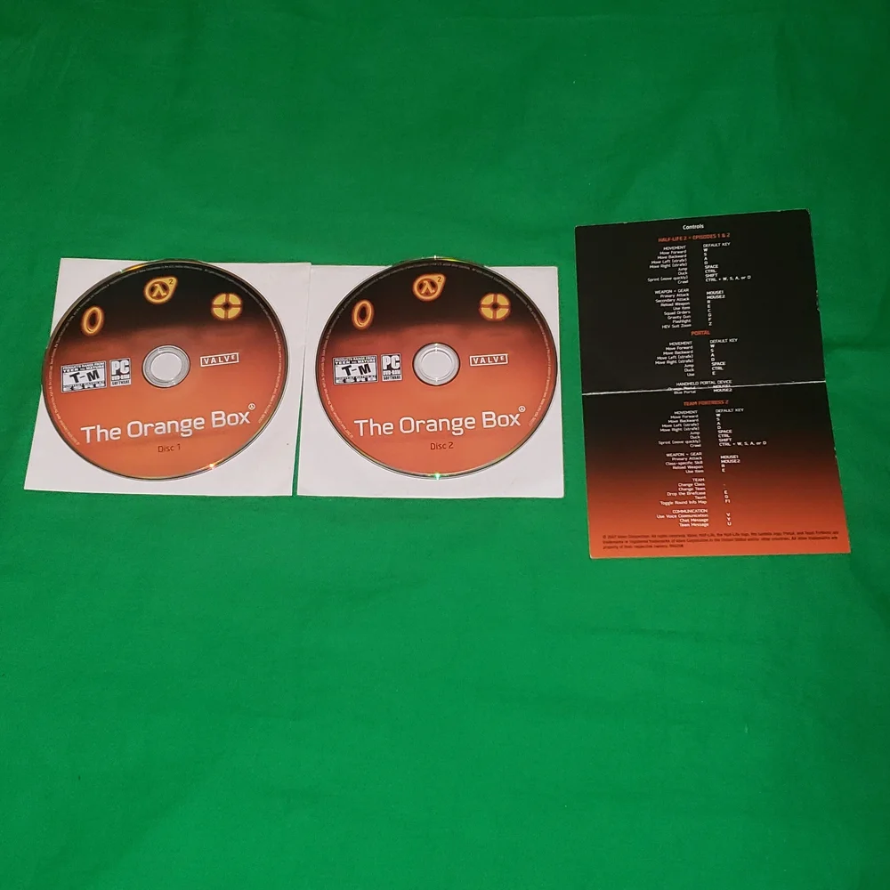 Orange Box for PC Disc 1 and 2 plus quick reference card